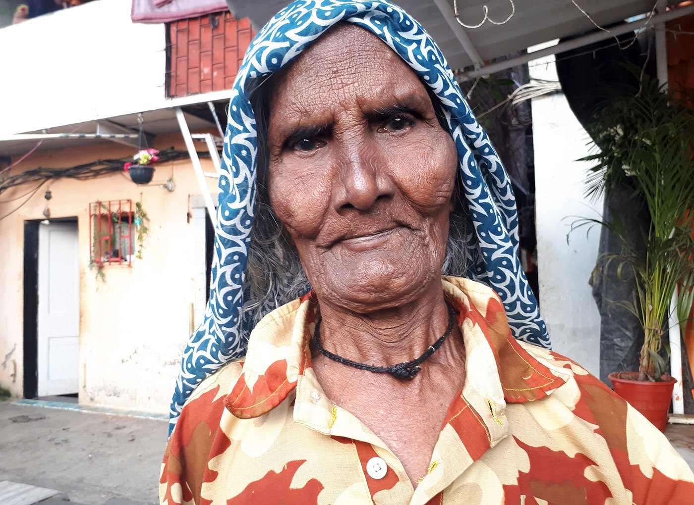 Bhateri Devi standing outside