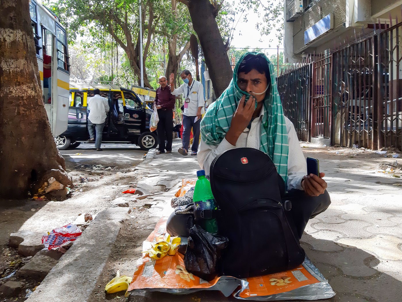 The footpath near the hospital has been home to Surendra. His check-up done, he can longer go back home to Potilia village in Bihar as trains were suspended for the 21-day nationwide lockdown from March 25. And he cannot afford to rent a room in Mumbai 