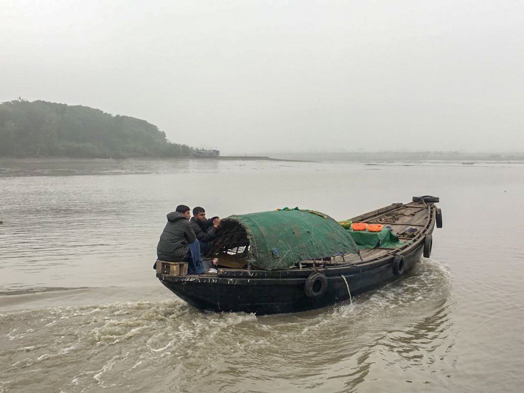 A traditional fishing boat in the Bay of Bengal