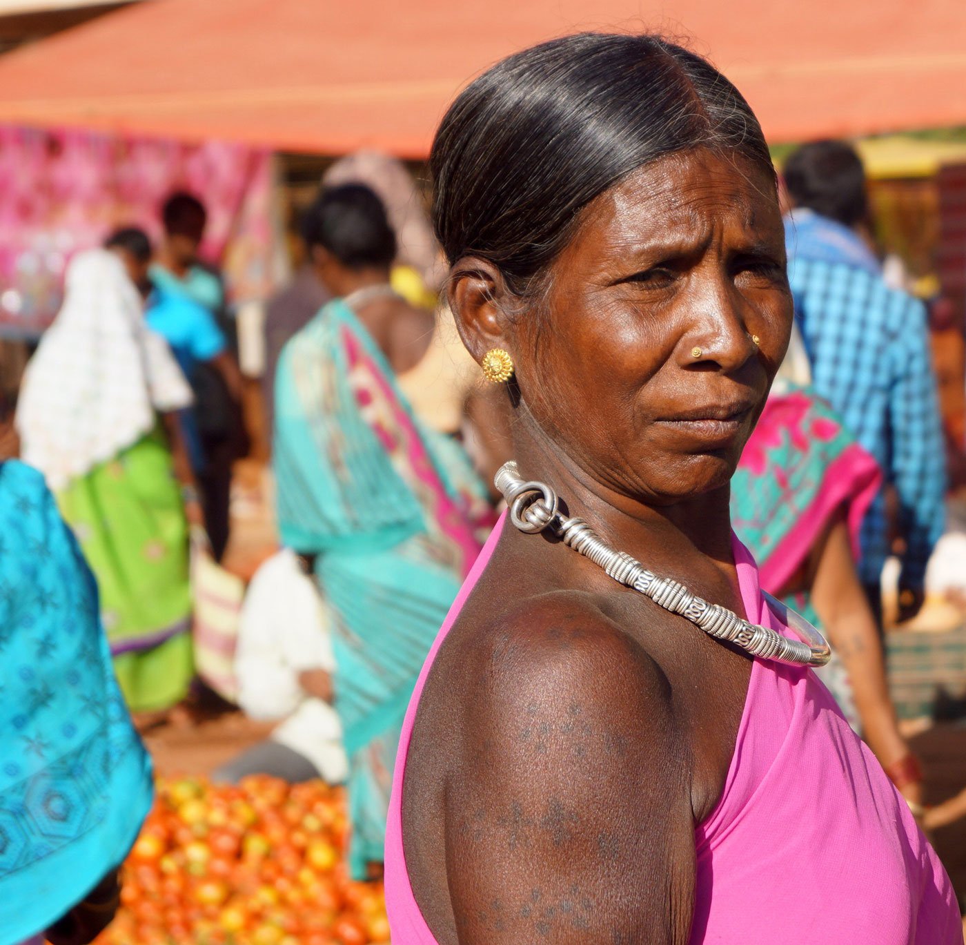 A tribal woman at Amabeda haat