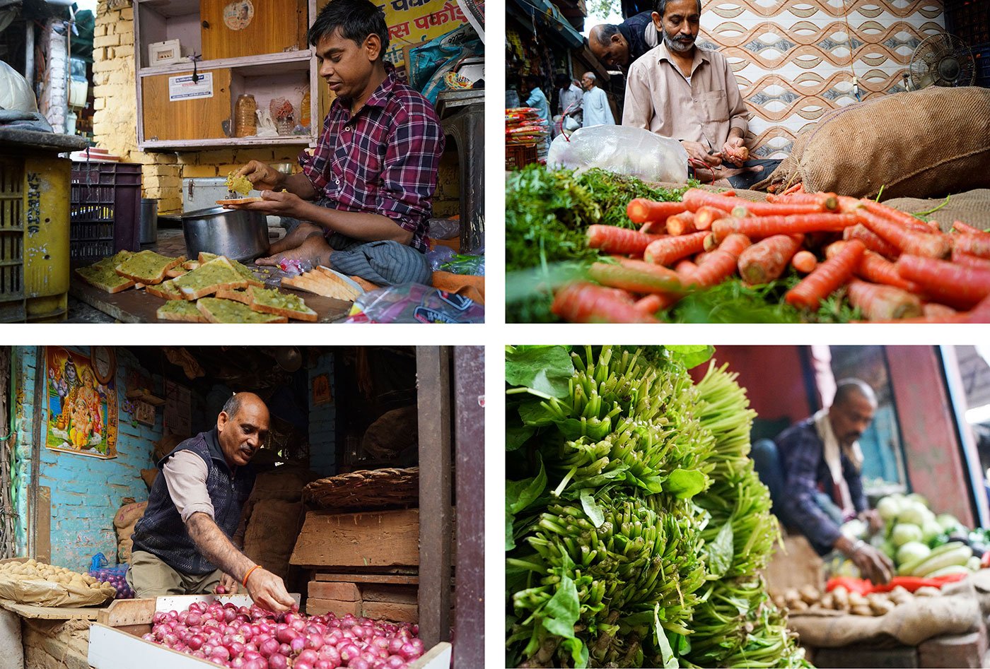 vegetable sellers in Delhi's market
