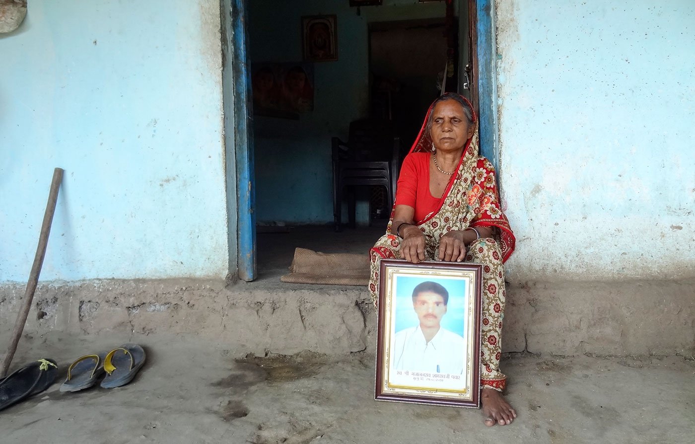 Indukala Pawar lost her husband Shyamrao early this year, but she says he died in tension after the couple lost their elder son Gajanan (framed photo) last year in T1’s attack in Sarati