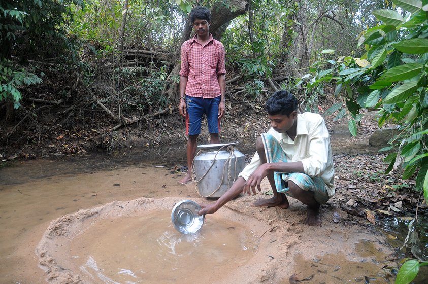The ID Village (internally displaced village ) Chintalpadu has no water facilities in the village. People are dependent on the nearby nalla in the forest. They collect water both for drinking and other purposes.