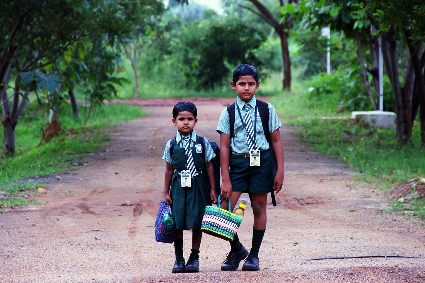 Dhanush Kumar and Iniya on their way to school