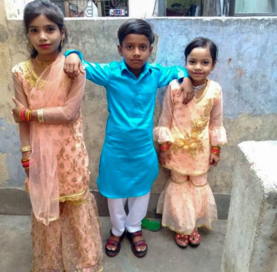 Rukhsana returned to Bihar in June with her four children, aged 12, 10, 8 and 2 (not in the picture)

