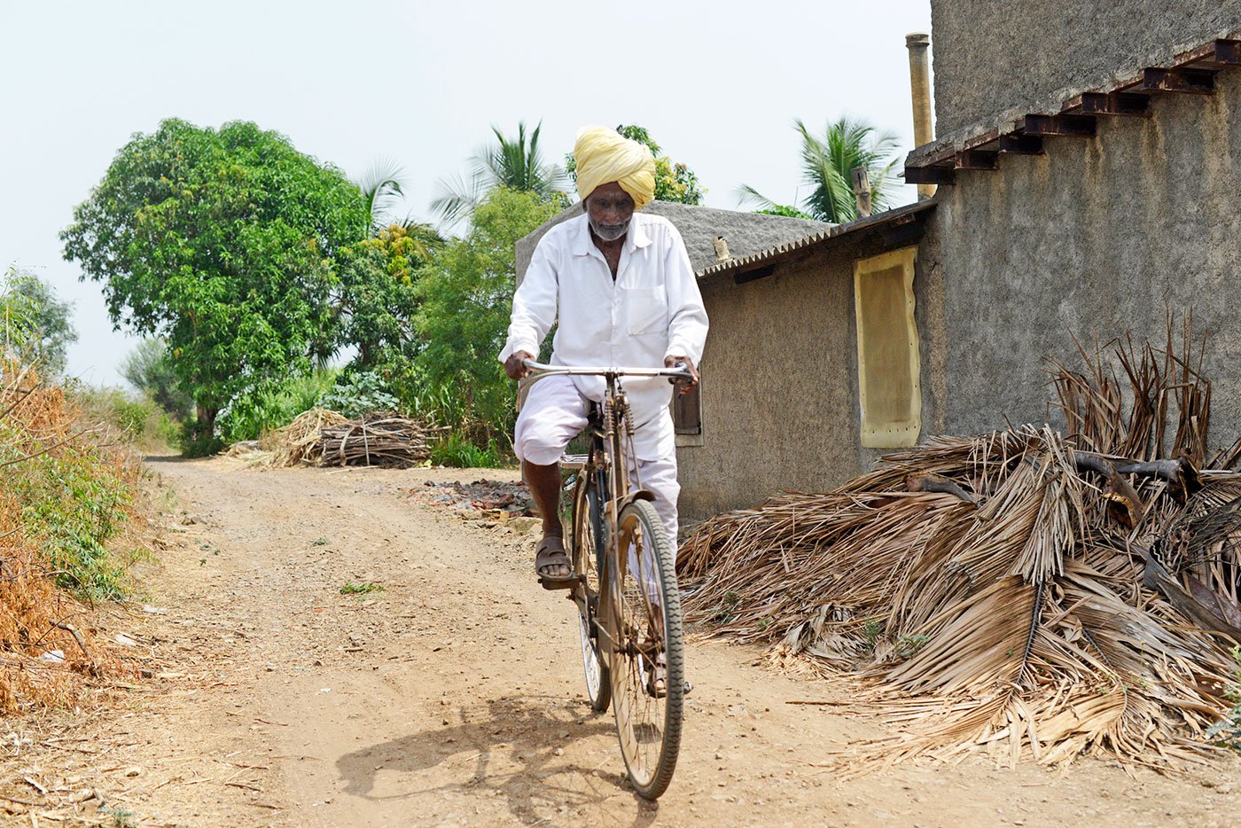 Ganpati Bala Yadav on his cycle