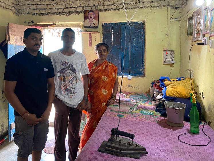 Left: Anita Raut, son Bhushan (centre) and nephew Gitesh: 'Our [ironing] business has shut down'. Right: Anil and Namrata Durgude: 'We are losing our daily income'