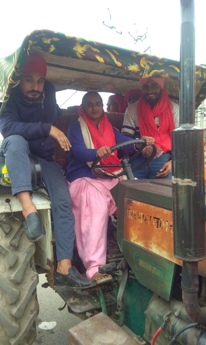 Sometimes, Sarbjeet gives children an others at the protest site a ride on her tractor, which she learnt to drive four years ago