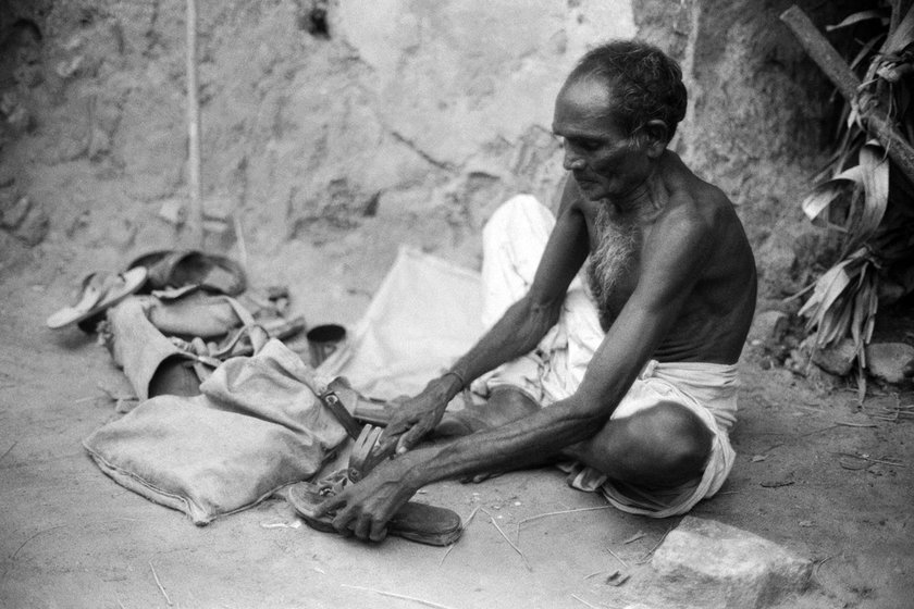 Dalit leather worker in Ramnad