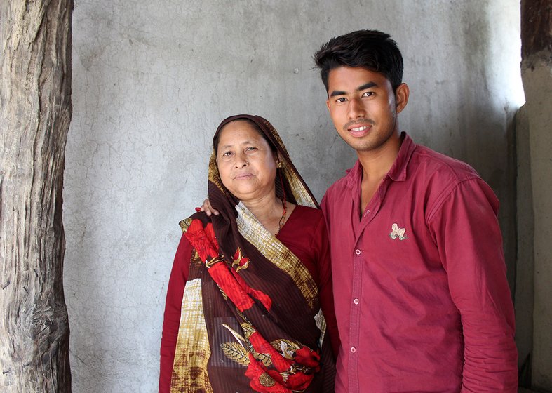 Kamla Devi with her son Keshav