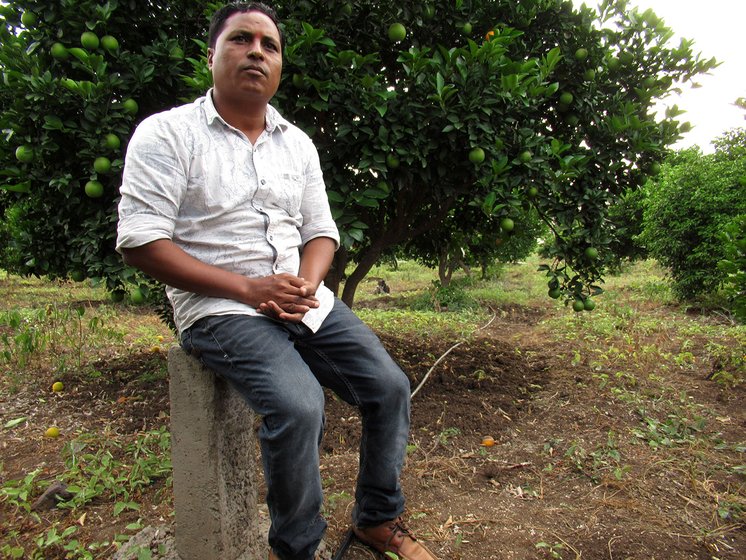 Balasaheb Hekde at his orchard