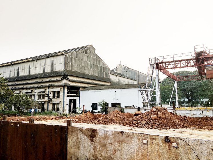 The Delta Sugars factory. Work halted inside the sugar mill