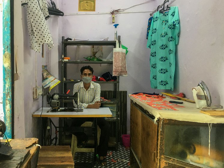 In March, Rukhsana's husband Mohammed Wakil had opened a tailoring shop in Delhi. Now, he is struggling to re-start work

