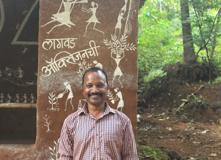 Prakash Bhoir (left) of Keltipada questions the 'development' on his community's land. 