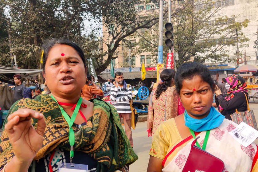 Namita Halder (left) believes that the three laws will very severely impact women farmers, tenant farmers and farm labourers,