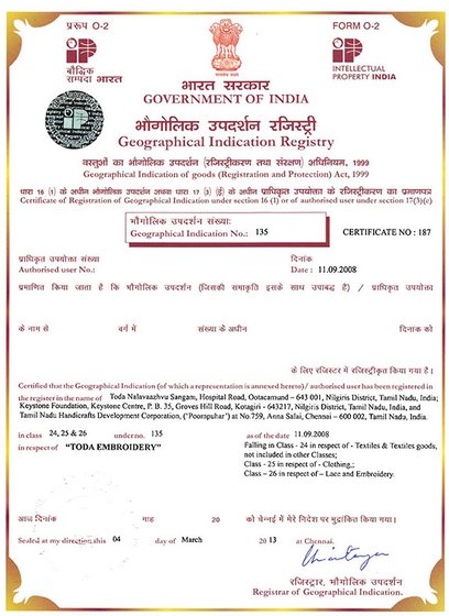 Toda-GI135-Certificate of Registration
