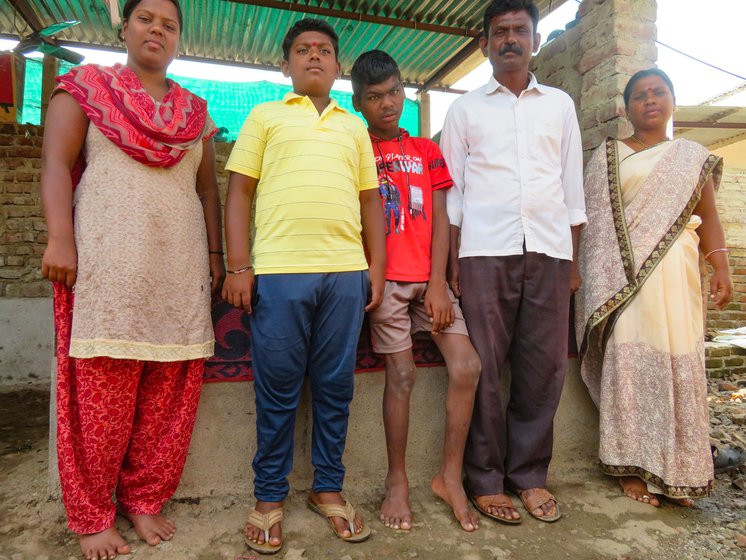 With his family: (from left) sister Pratiksha, brother Prateek, Vaibhav, father Shivaji, and mother Sulakshana