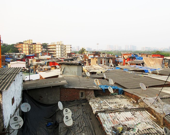 The view from a hutment room in Dharavi