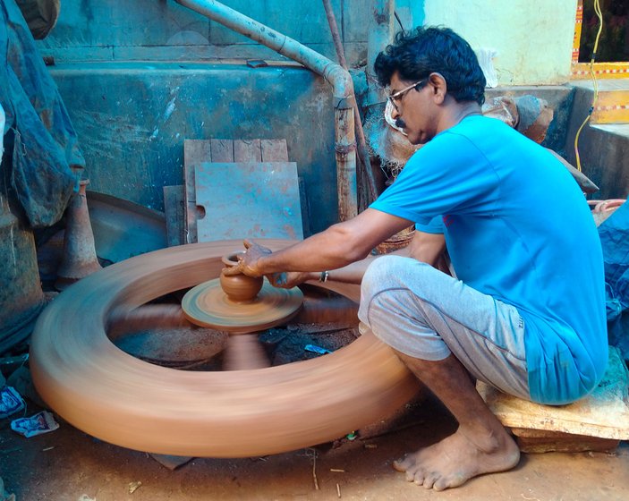 Along with pottery, Srinivasa Rao took a job as a clerk in a nearby private college 10-12 years ago