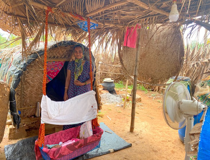 A state-constructed room (left) for menstruating women in Sathanur: 'These Krishna Kuteers were legitimising this practice. The basic concept that women are impure at any point should be rubbished, not validated'. Right: Pallavi segregating with her newborn baby in a hut in D. Hosahalli