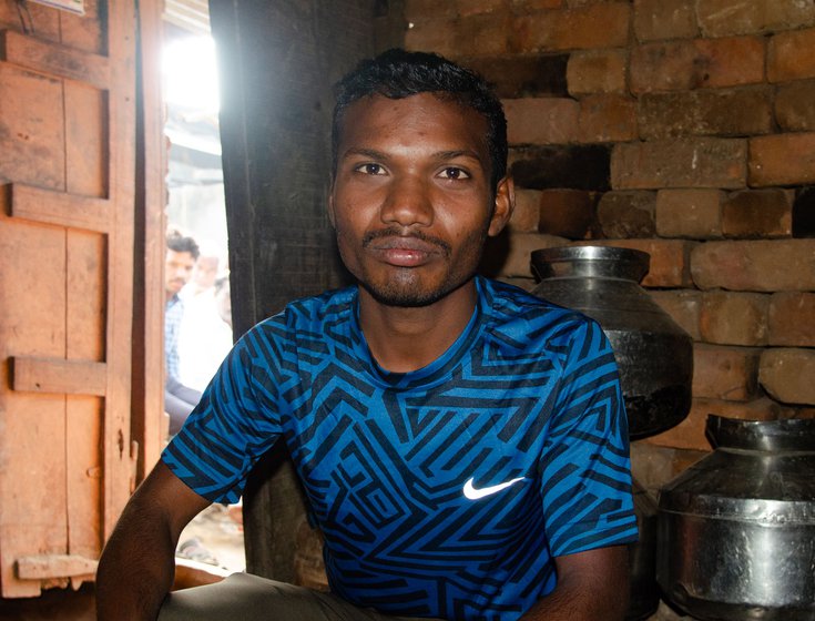 Left: 22-year-old marathon runner Chhagan Bomble from Andh tribe in Maharashra