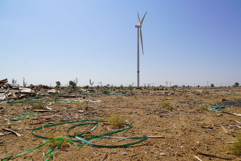 When pristine orans (right) are taken over for renewable energy, a large amount of non-biodegradable waste is generated, polluting the environment