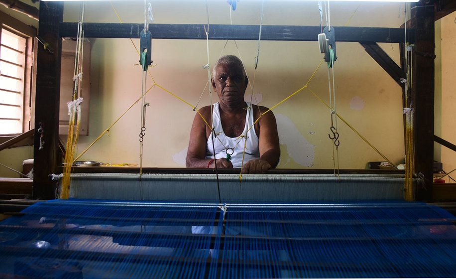 Narasimhan Dhanakodi, 73, has been weaving for half a century and says he wants to continue to do so