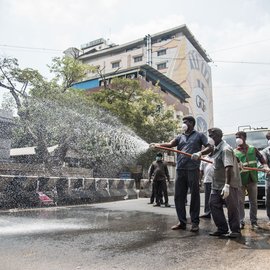 The cleaning of different streets in T. Nagar continues