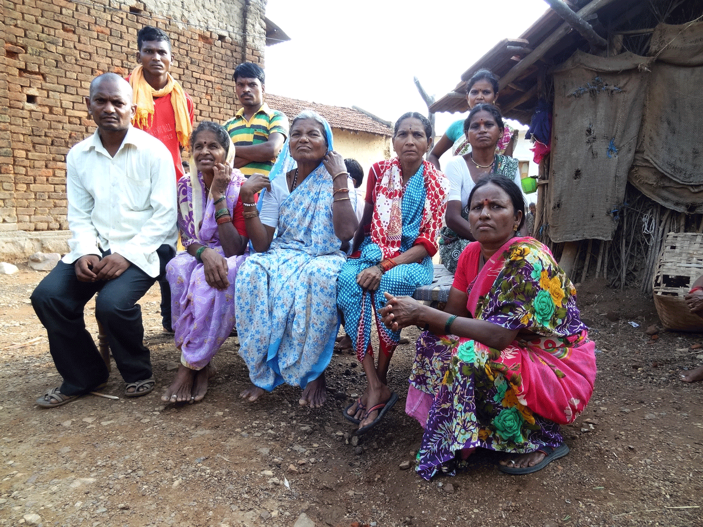 Ramabai Gedam (centre) in Murmadi, Chandrapur. Her husband Mahadev was the second victim of tiger attacks in two months in this village 