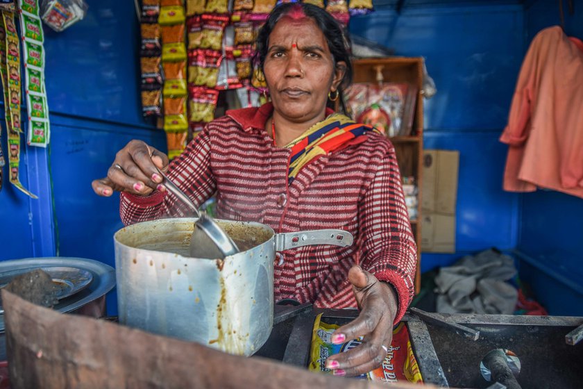 Khushmila Devi, who runs a tea stall with her husband Rajender Prajapati near the protest site, says, 'The farmers provide us food. They are the basis of our existence'