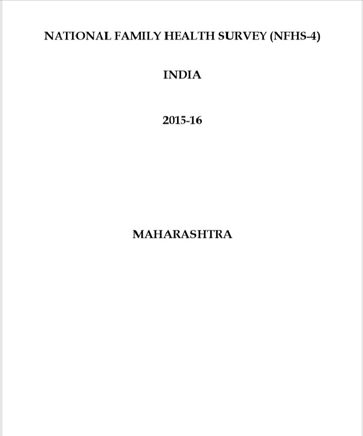 National Family Health Survey (NFHS-4) 2015-16 Maharashtra