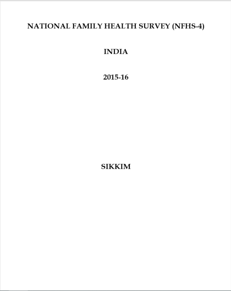 National Family Health Survey (NFHS-4) 2015-16: Sikkim