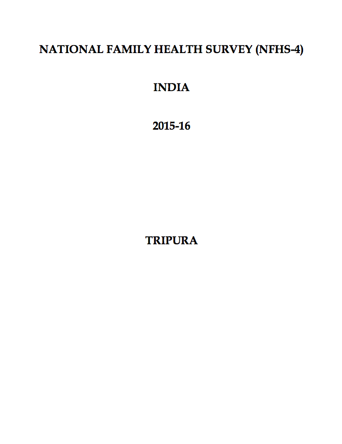 National Family Health Survey (NFHS-4) 2015-16: Tripura