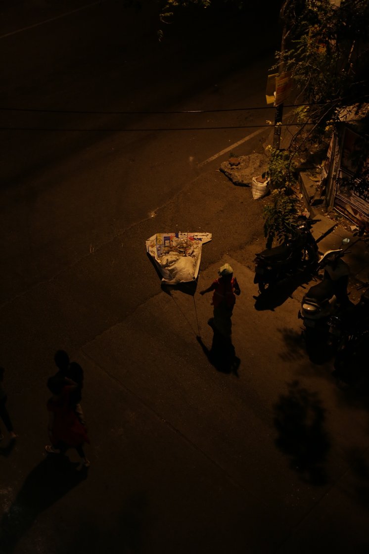 Through the nights, the women spend hours removing the garbage