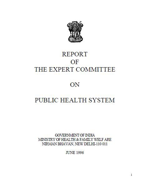 Report of the Expert Committee on Public Health System