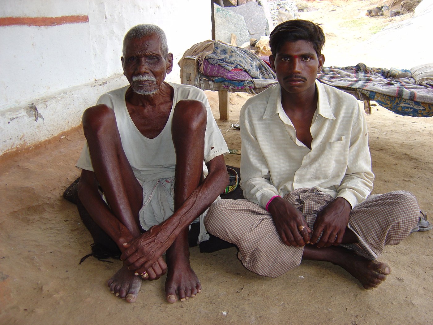 Kathulappa with his grandson Narasimhulu. No post-mortem examination was done when his son Chinna Saianna took his own life in December, 2003. They could not afford it