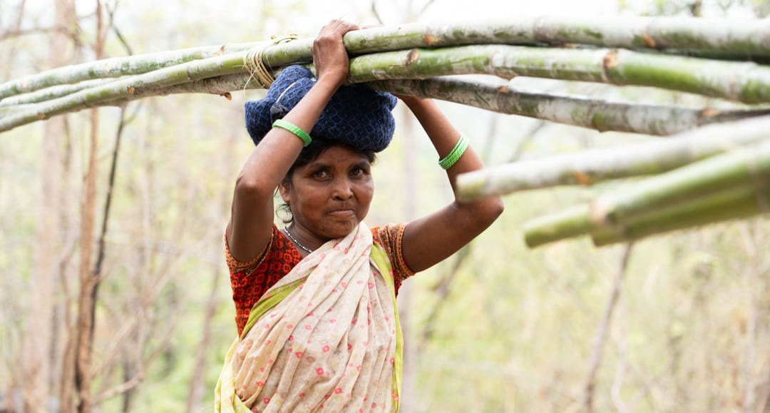 Leaving all her troubles in one bamboo basket