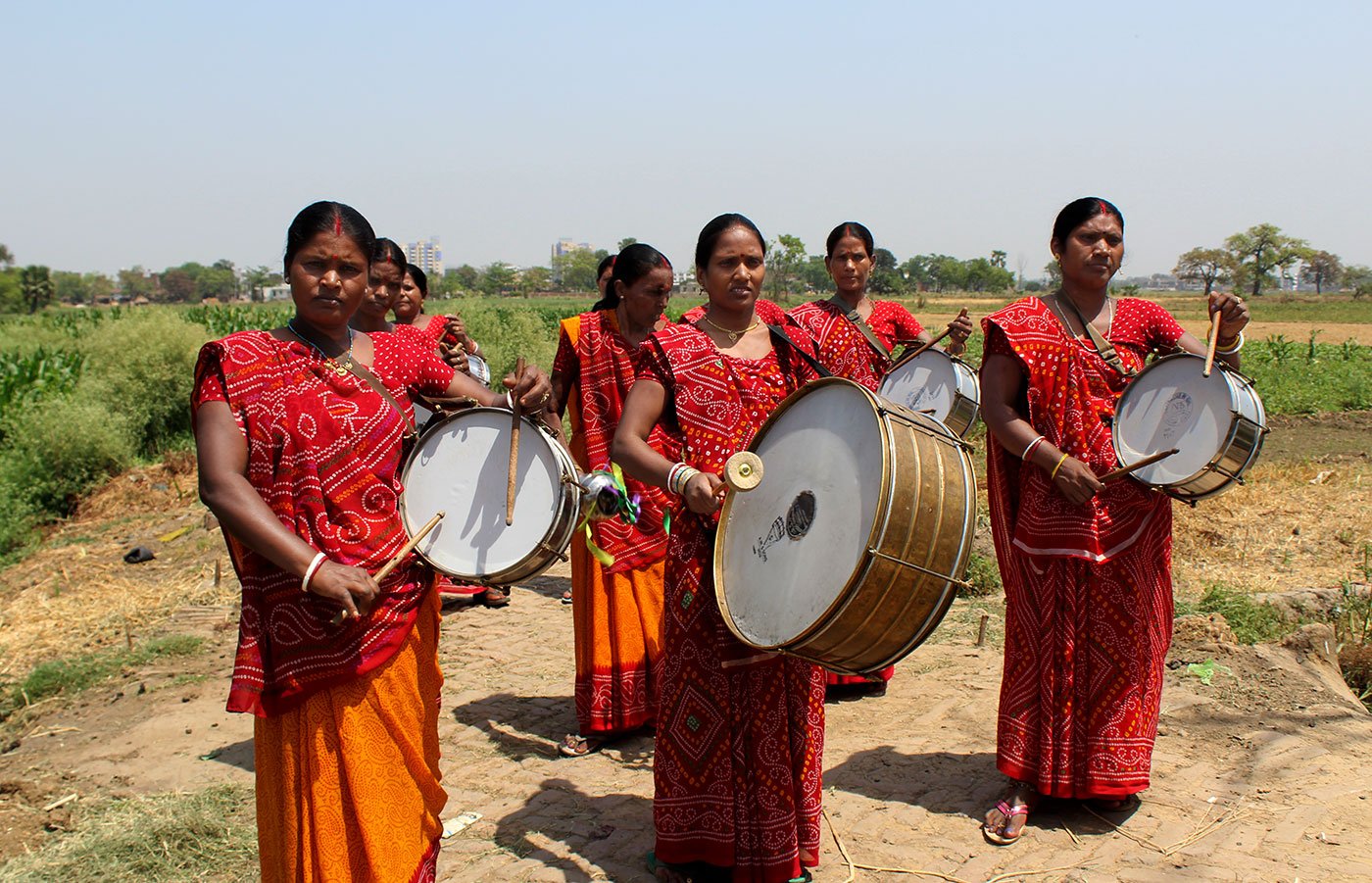 Band members  of the Sargam Mahila Band