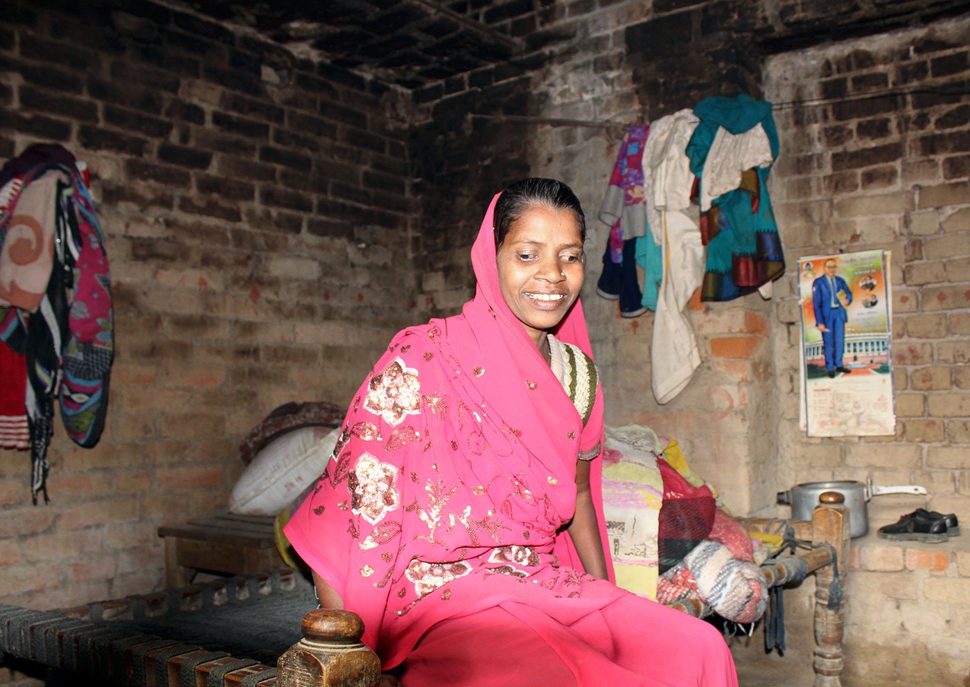 Usha Devi (wife of Dharmendra) at her brother Lalji Ram’s house in the village of Dandopur