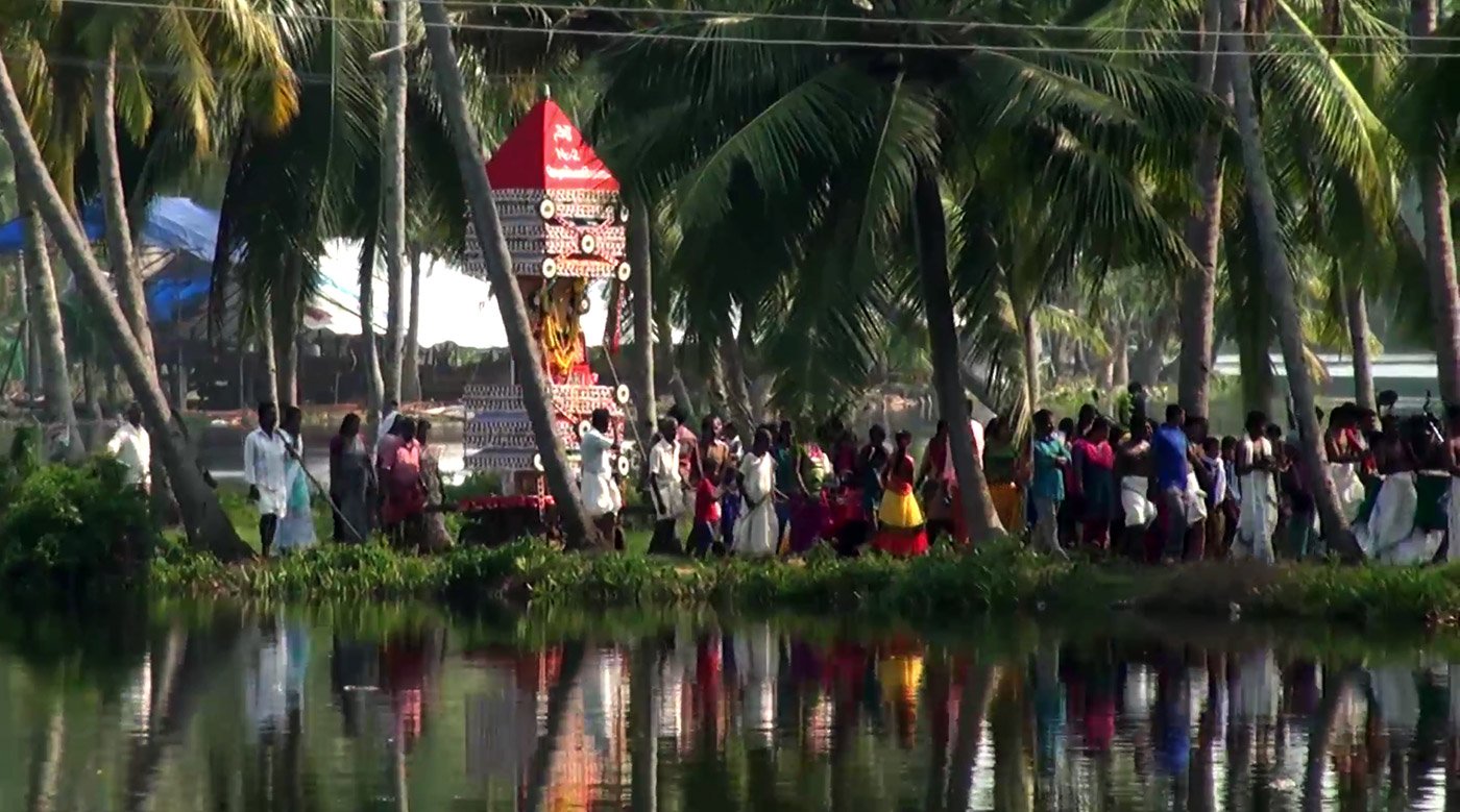 In Karthikappally and other villages along the backwaters of Alappuzha district in Kerala, children make their own chariots and participate with gusto in an annual ritualistic procession