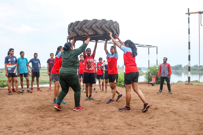 Athletes in Kolhapur's Ghalwad village working out to build their strength and endurance. Several ASHA workers in the region confirm that a growing number of young sportspersons are suffering from stress and anxiety related to frequent floods and heavy rains