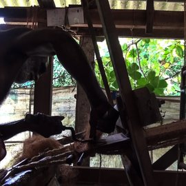 Gokuldas working on a coir loom