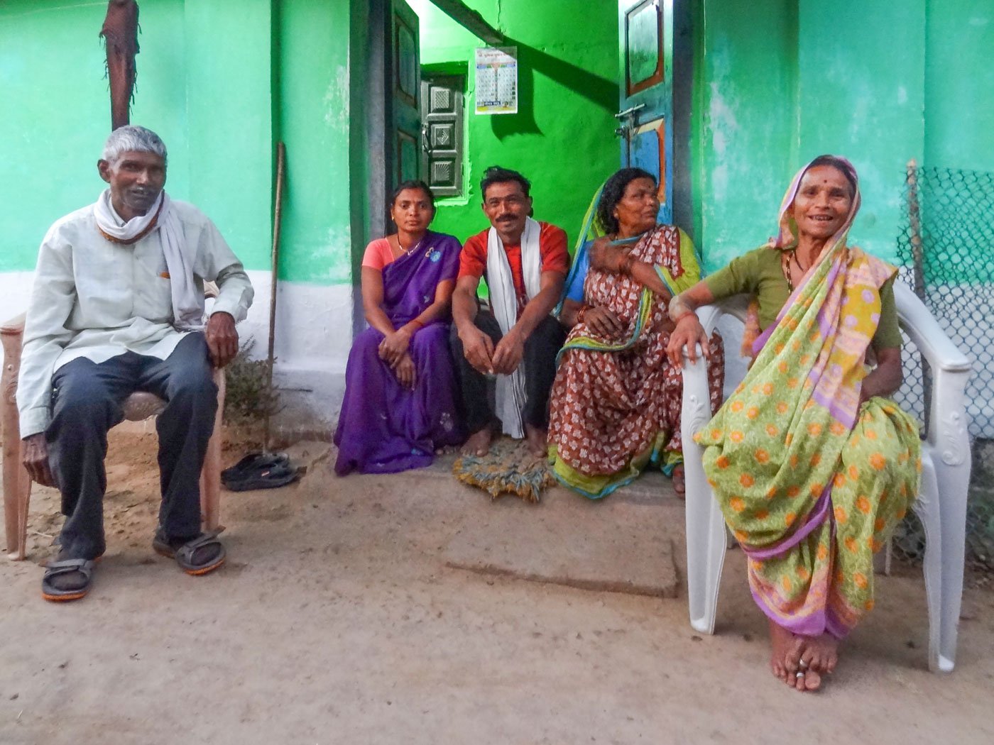Left to right: Dadaji, Jayashree, Ramchandra, his aunt Shashikala and mother Anjanabai outside their home in Kholdoda village