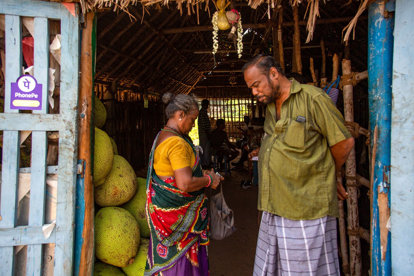Lakshmi engaged in business at a jackfruit mandi in Panruti. She is the only woman trading the fruit in this town in Tamil Nadu's Cuddalore district