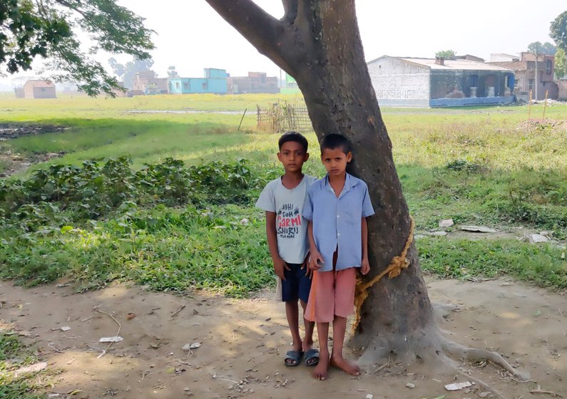 Ahmad (left) and Allarakha (right) are cousins and students at the Banipith Primary School in Ashrampara