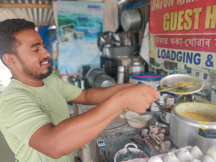 Mukta Hazarika is owner, cook and server at his popular eatery by the Brahmaputra.