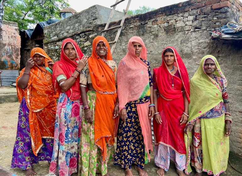 Gameti women in Karda village, in Udaipur district’s Gogunda block. Settled on the outskirts of the village, their families belong to a single clan.