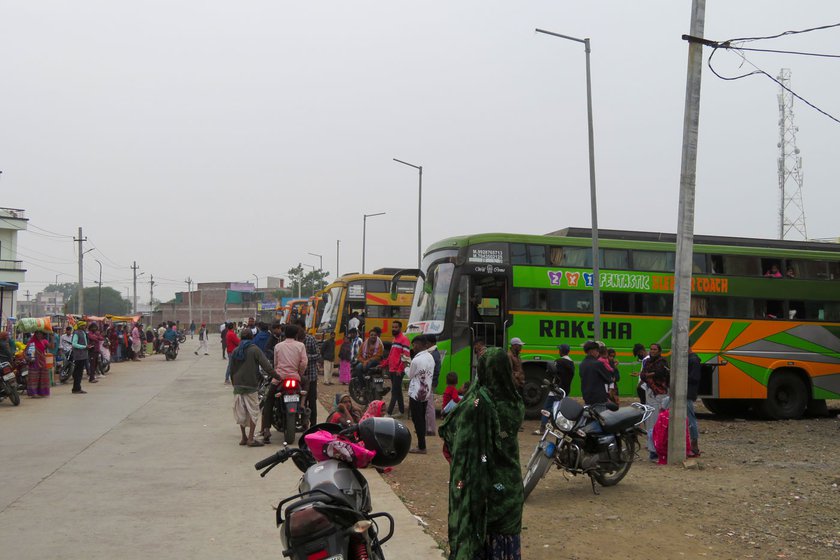 Kushalgarh town in southern Rajasthan has many bus stations from where migrants leave everyday for work in neighbouring Gujarat. They travel with their families