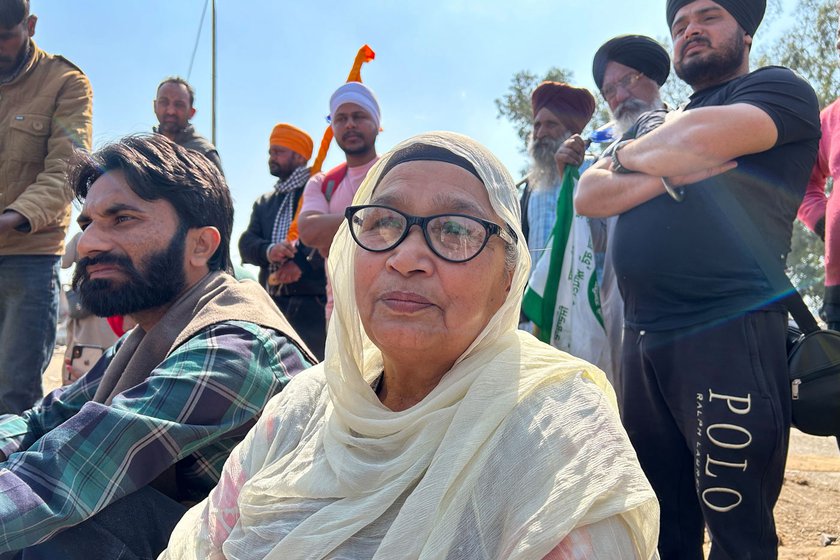 Right: Surinder Kaur says, ' We are protesting for our rights, we will not return until our rights are met'