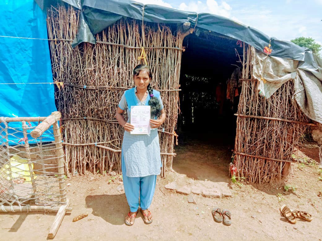 Jamuna with her family at their home in Nav Kh, a Nathjogi village: 'I was thrilled with my achievement: in our community, no girl has ever passed Class 10'
